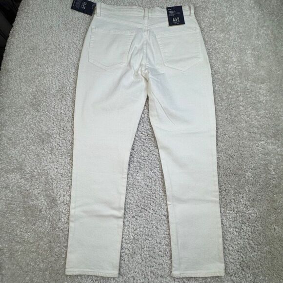 Gap High Rise Cigarette Jeans White 8/29 NEW - Picture 3 of 14